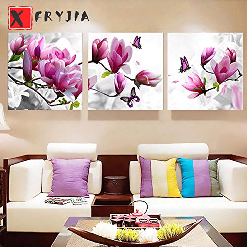Kit peinture diamant triptyque magnolia 40x40 cm