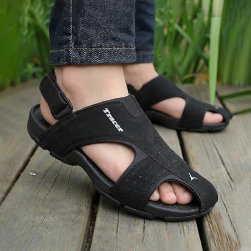 Image of TRACER Causal Sandals for Men's, Stylish & Comfortable, Eva with Rubber Randal Sole, Knitted Upper Lightweight & Breathable, Closure Velcro, Stylish Sandal, Size - 6 to 11