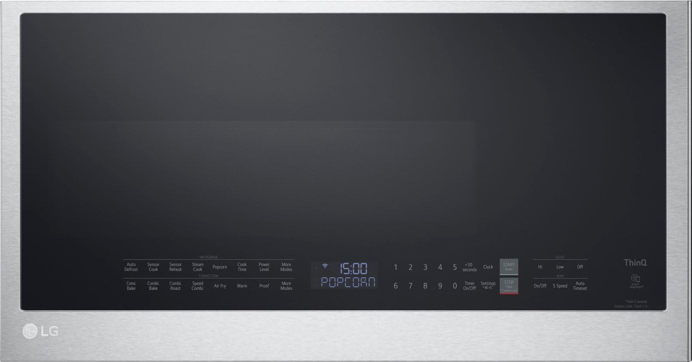 Photo 1 of 1.7 cu. ft. Smart Wi-Fi Enabled Over-the-Range Convection Microwave Oven with Air Fry