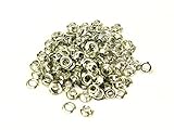 Trimming Shop Iron Eyelets with Washers Durable Grommets for Repair Clothing, Leather Work, Scrapbooking, Art and Craft, DIY Projects 5mm, Silver, 100pcs