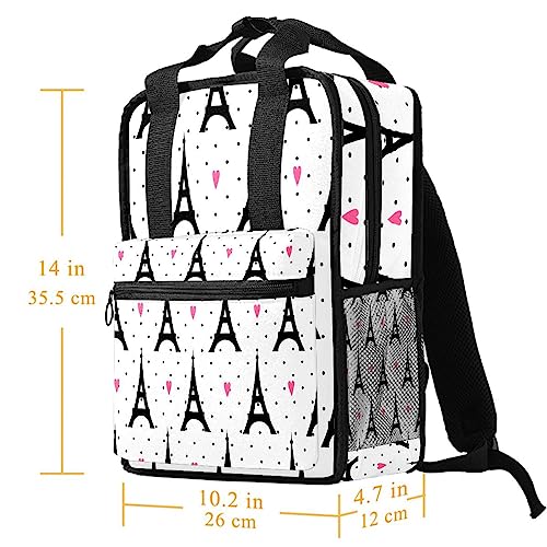 Sac à dos garçon Tour Eiffel multicolore 35cm pour l'école