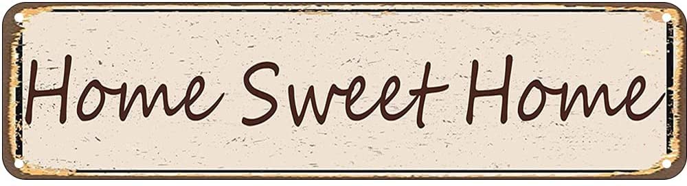 Home Sweet Home Retro Tin Signs Aluminum Metal Sign for Kitchen Home Garden Wall Bar Cafe Decor 4x16 Inch