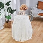 Dogs Wedding Dresses Flower Tutu Skirt with Detachable Train for Small Medium Dog Pet Outfit Formal Apparel Princess Clothes for Birthday Party Costume (White dh, L)