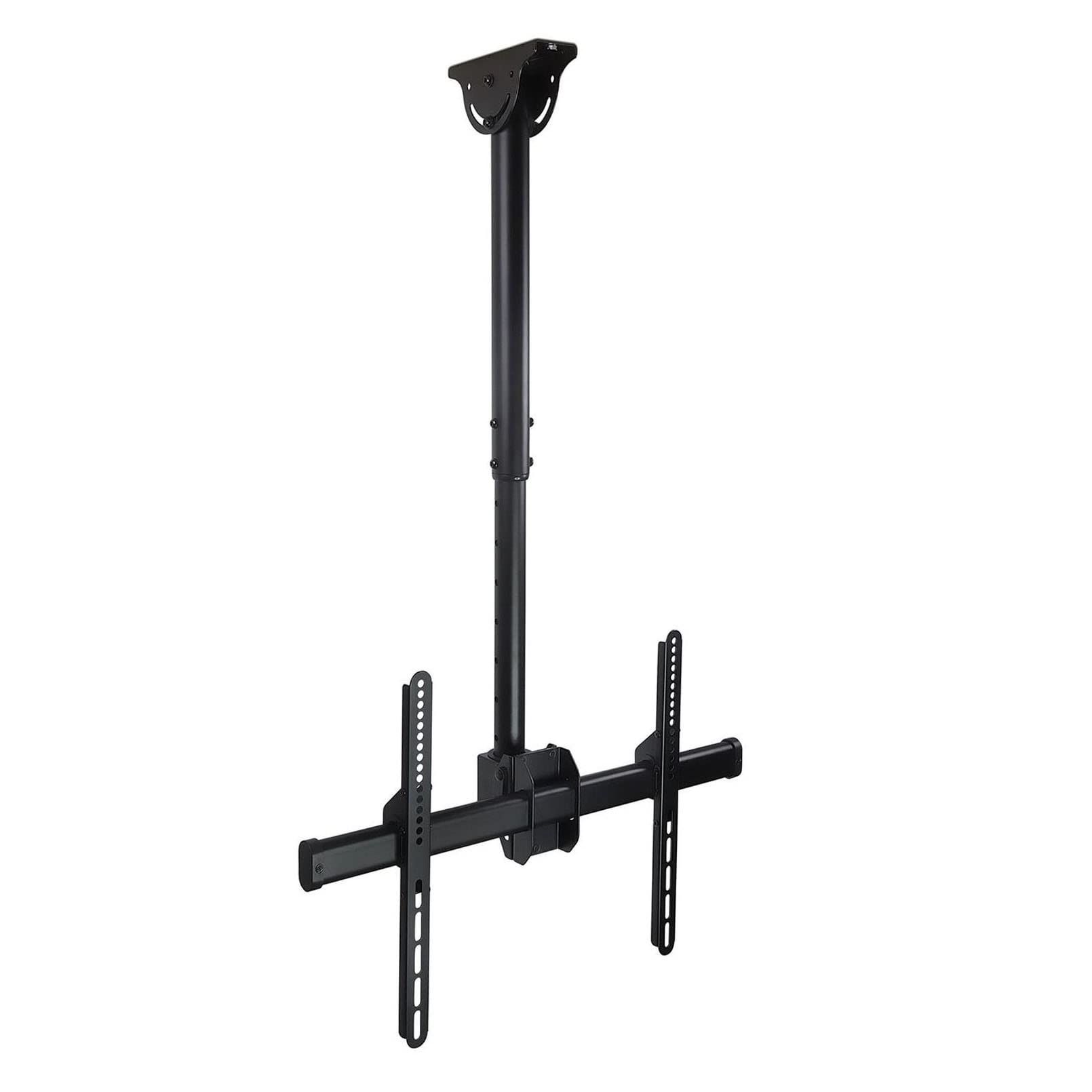 Supporto TV da soffitto con orientabile a 360° e asta regolabile per schermi piatti/curvi da 37 a 80 pollici, compatibile con VESA 600 x 400 mm, ideale per soffitti piatti e inclinati