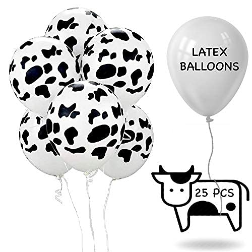 25 PCS Cow Balloons Funny Cow Print Balloons for Cowboy Party Western Cowboy Theme Birthday Party Favor Supplies Decorations