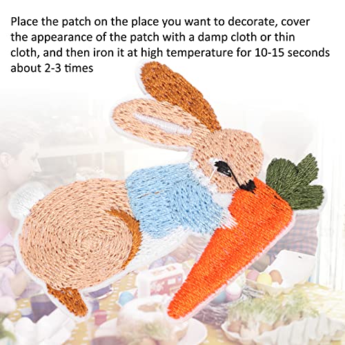 Zerodis ZERODISB17CR3XYGZ499 Embroidery Cloth Stickers, 10Pcs Bunny Pattern Easter Theme Sew Iron On Patches Diy Motif Applique Patches thumb #1