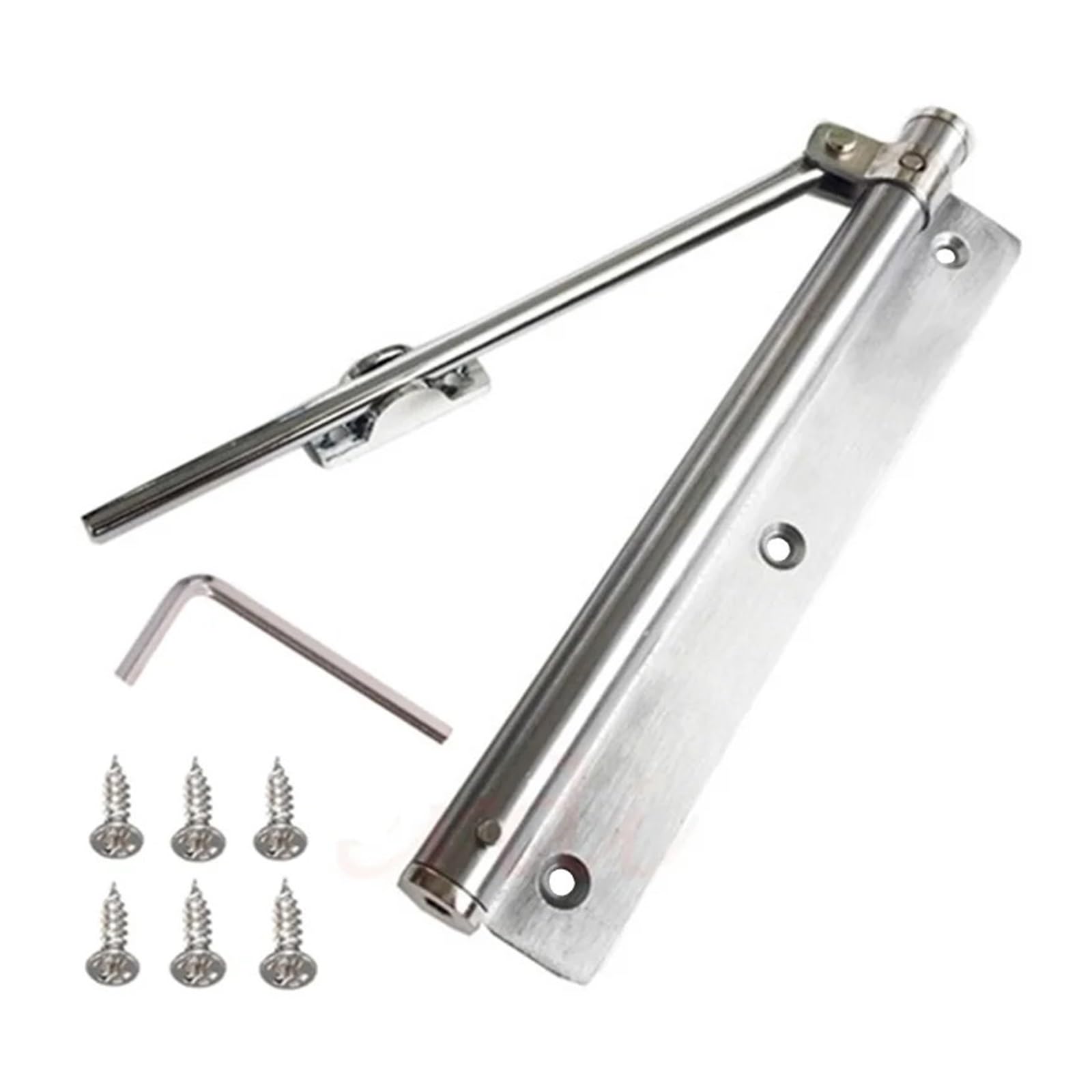 SWENEEN Door Closer Adjustable Strength Single Spring Mounted Stainless Steel Automatic Closing Fire Rated 45Kg Easy For Home Commercial Use,