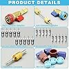 31Pcs R134A Valve Core Quick Remover Installer Tool Set, High Low Pressure Valve Core Removal Tool with 5V1 R134A Valve Core AC Service Port Cap Valve Stem Kit for Refrigerant Air Conditioner System #2