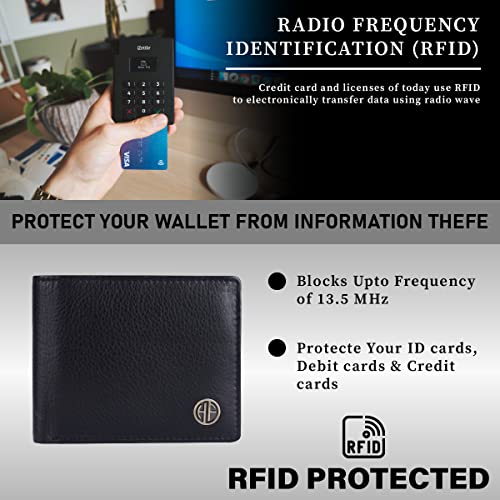 HAMMONDS FLYCATCHER RFID Protected Bi-Fold Wallet for Men Leather Original, Mens Wallet, Leather Wallets for Men, Stylish Purse with 5 Card Slots, 2 ID Slots, Coin Pocket, Mens Gift - Black 8 51E9U76pYzL
