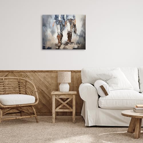 Stupell Industries Romantic Cowboy Boots Canvas Wall Art Design by Ramona Murdock2