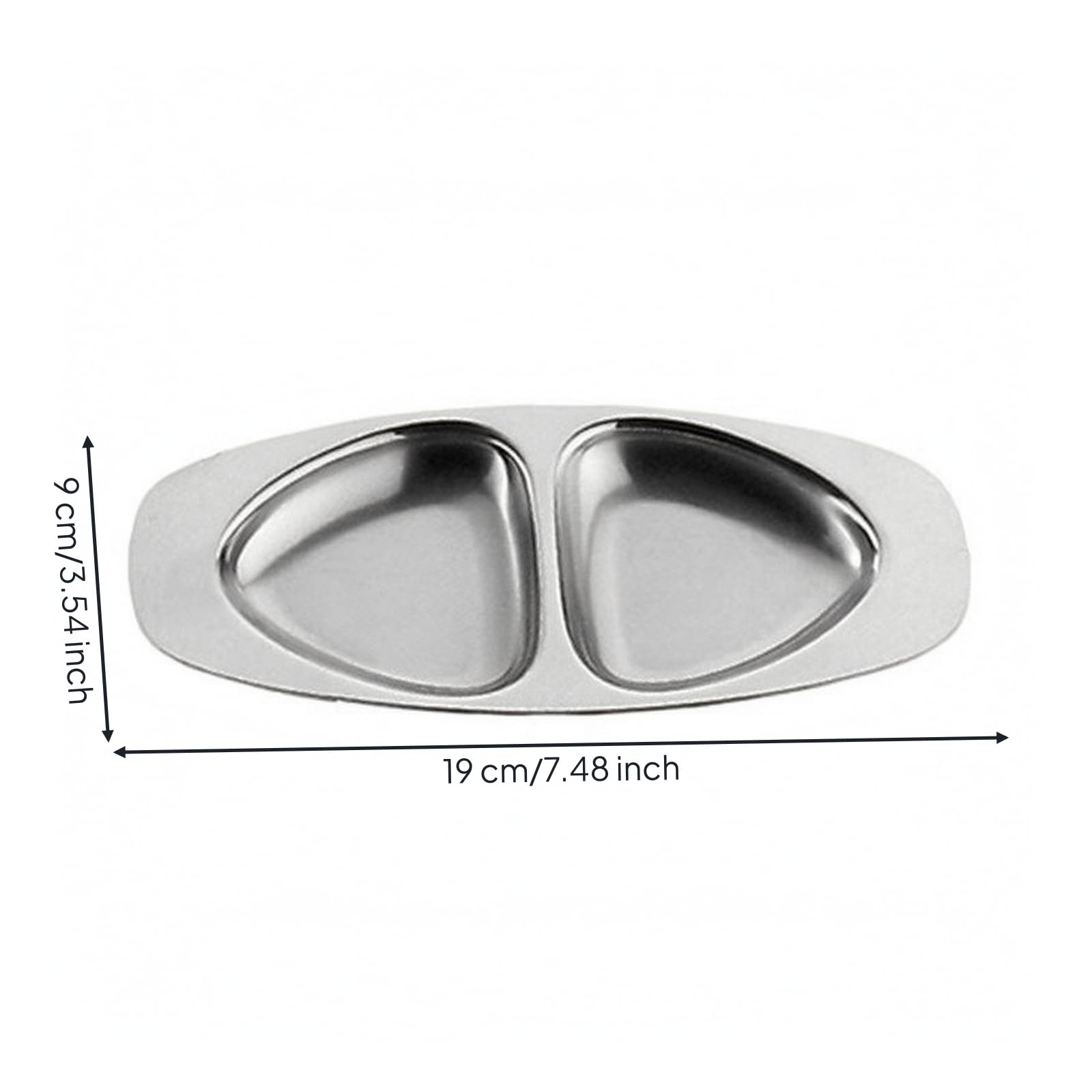Baoblaze Plat Service Divisé | Acier Inoxydable Argenté, Ovale, Plat à Collation, pr Hors-d'œuvre