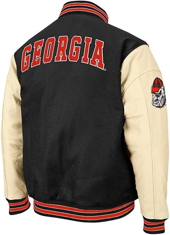 The Leather Jackets Georgia Bulldog Varsity Jacket For Men's