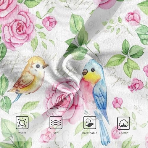 Toddler Panties, Watercolor Roses Cotton Girls Underwear, 2–8 Years3