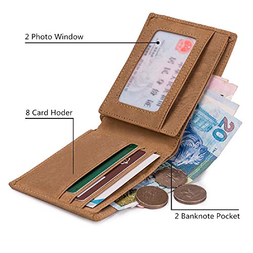 Customized Leather Front Pocket Wallet - Slim Wallet RFID Minimalist Credit Card Wallets - Personalized Gift (to Son from Mom)3