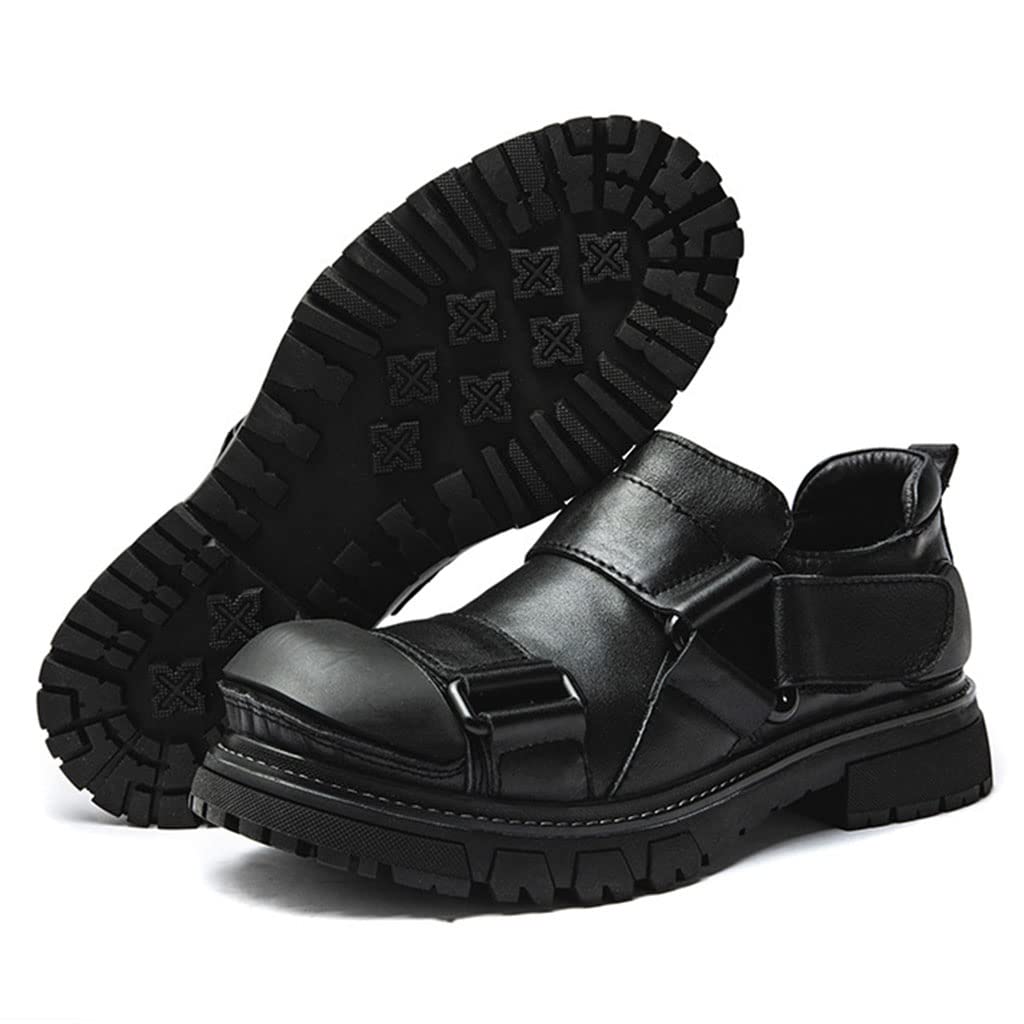 Herren Lässige Schnürschuhe, Retro Steampunk Gothic Lederschuhe Bequeme Walking Driving Shoes Bike Ankle Boots
