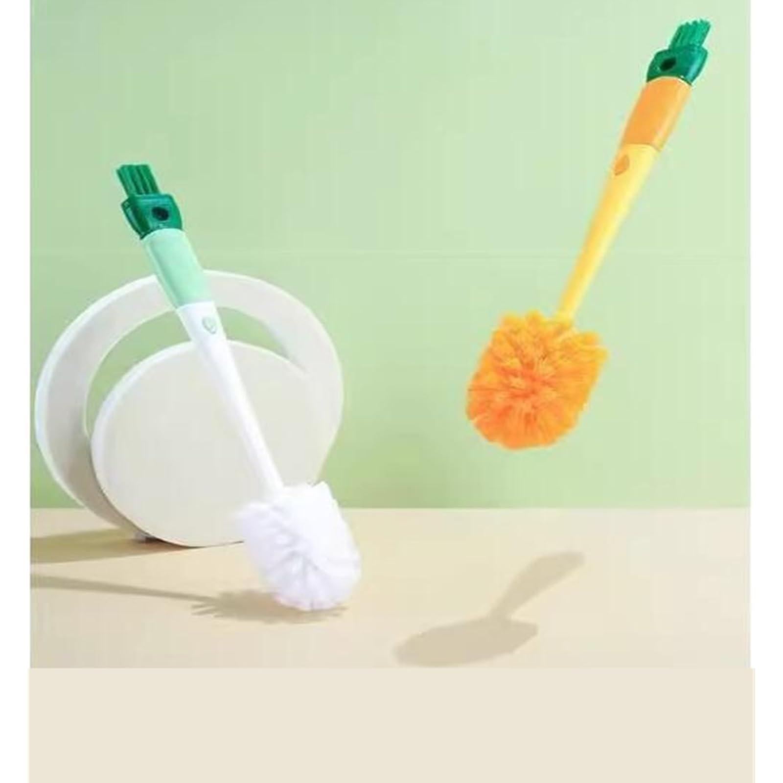 4-in-1 Reinigungsburste fur Wasserbecher und Milchflasche | Kunststoff mit integriertem Stahldraht, Langgriffwerkzeug fur Teetassen und Wasserbehalter(Yellow)