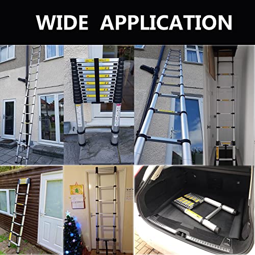 2.6M Teleskopleiter, Aluminium Ausziehleiter Hohe Mehrzweckleiter, Rutschfester Mehrzweckleiter, 150 kg 330 Pfund Belastbarkeit, Ausziehbar Leiter