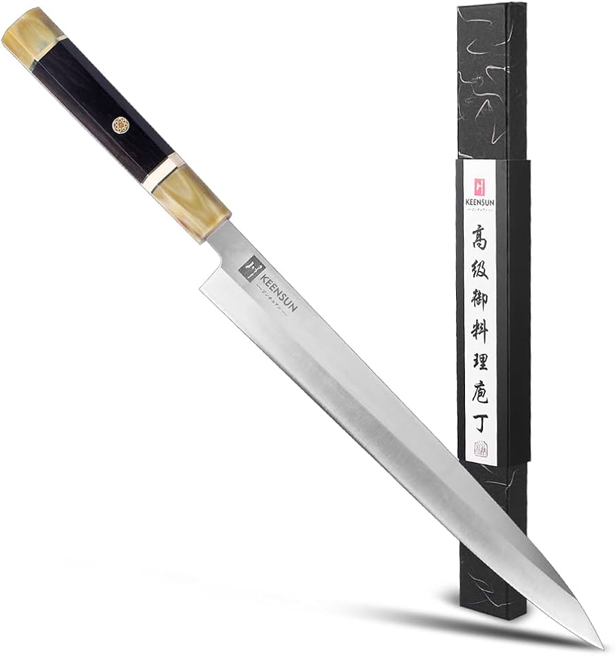 Amazon | KEENSUN 柳刃包丁 刃渡り270mm ステンレス鋼 刺身包丁 片刃 Amazon | KEENSUN 柳刃包丁 刃渡り270mm ステンレス鋼 刺身包丁 片刃