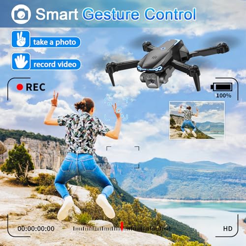 drone with camera 1080p hd fpv foldable drone for adults kids one-key take offlanding 3d flips altitude hold speed adjustment headless mode 2 batteries toys gifts for boys girls