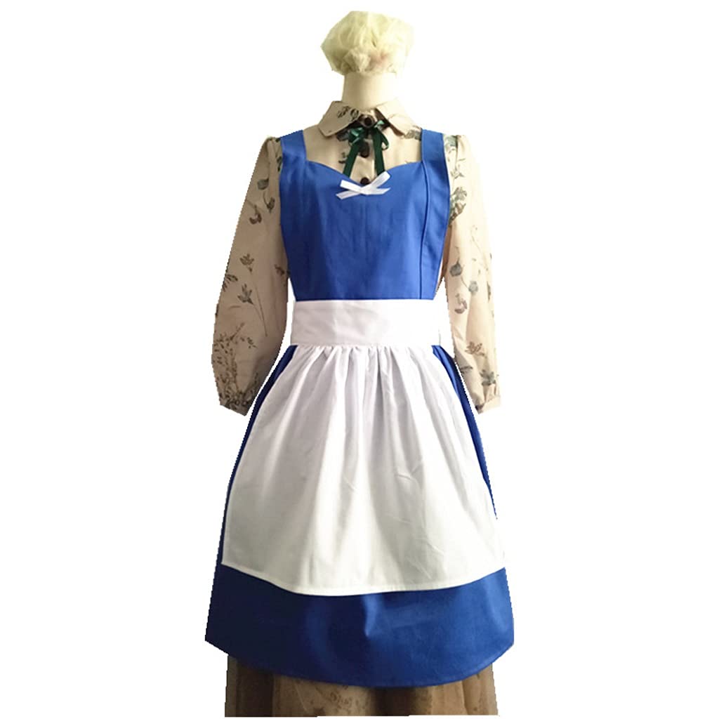 Fartuch retro podwójna warstwa fartuch pokojowy, kuchnia ciasto pieczenie gotowanie sprzątanie pokojówki kostium fartuch kostium na scenie dla kobiet szef kuchni