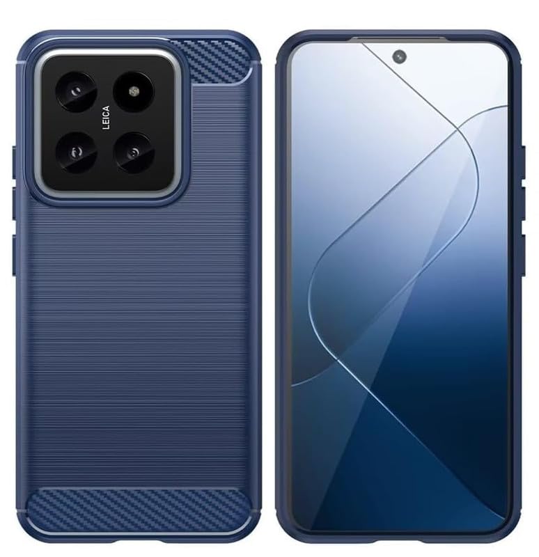 Image of NPRC Hybrid Ultra Slim Protective Case TPU Non-Slip Carbon Fiber Texture Shockproof Case Cover for Redmi 14 5g - Blue