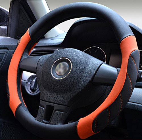 ontto ハンドルカバー ステアイングカバー スポーツ風 フィット感重視 sサイズ 触感よく 滑り止め 通気性いい オシャレ マイクロファイバー革