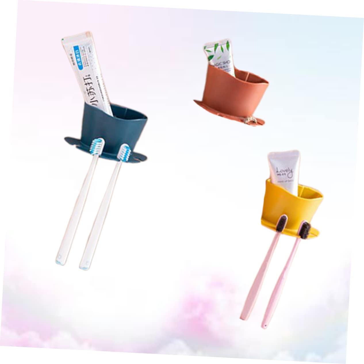 MAGICLULU 9 Piezas Cepillo De Porta Cepillos De De Pared Soporte De Almacenamiento De Baño Soporte para Pasta De Sin Puñetazos Estante