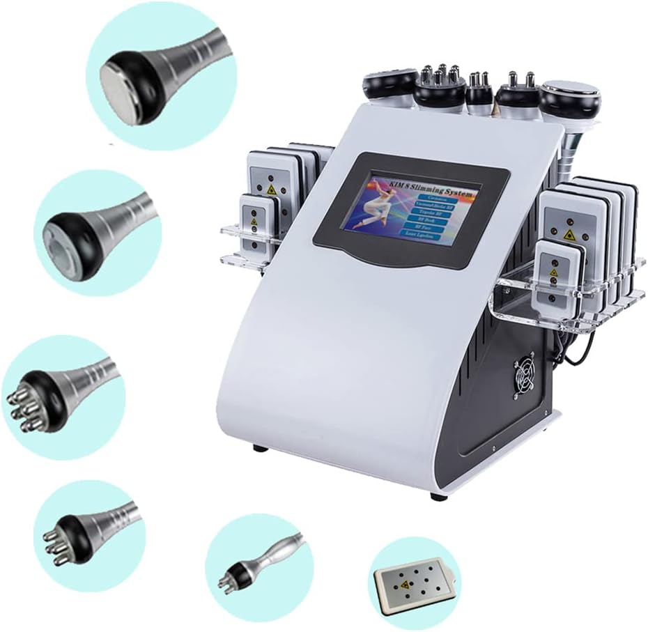 Close-up of the various treatment heads for the Kim 8 system