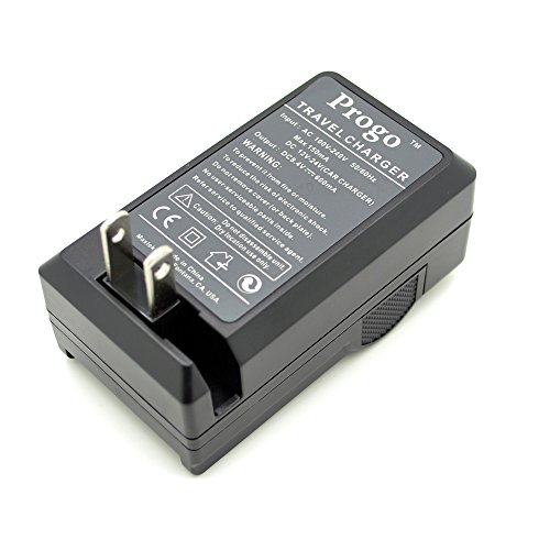 Progo Battery Charger Compatible For Canon Lpe8 Lp-E8 Battery, Canon Eos Rebel T2I,T3I, T4I, T5I, Eos 550D, Eos 600D, Eos 650D, Eos 700D, Kiss X5, X4, Kiss X6, Lc-E8E. Pocket Size With Fold-In Wall Plug And Car & European Adapters. 110-240V Woldwide Universal Voltage. #TOP1