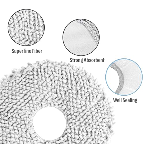 Image of finehepa Replacement Premium White Microfiber Mop Pad Replacement Set Compatible with N30 Pro X1 Omni /T20 Omni /T10 Omni /X2 Omni /T30S /N30 Pro Omni /N30 Omni Robot Vacuum (T20OMNI /N30OMNI MOP4)