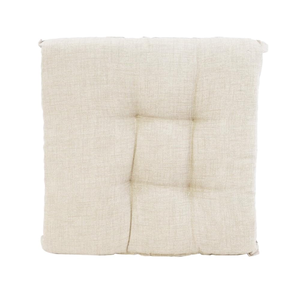 VIRSUS Set 6 Cuscini per Sedie a 4 Punti 40x40 cm, Coprisedia da Cucina con Lacci, Imbottitura Poliestere e Rivestimento Cotone, Made in Italy Beige Fantasia