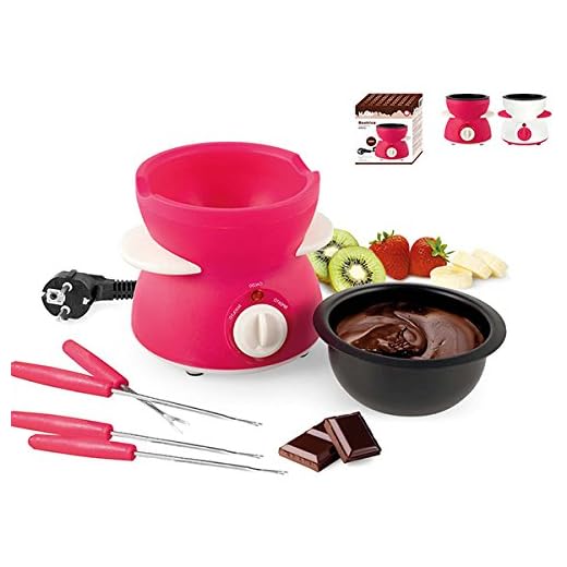 HABI CF33 Chocolatera Eléctrica Beatrice con 4 Horquillas, Plástico/Antiadherente y Acero Inoxidable, Multicolor