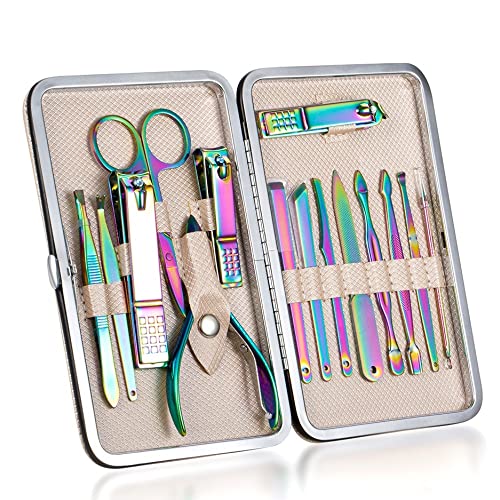 Ciseaux ménager kit de manucure en acier inoxydable avec coupe-ongles 15 pièces - 3