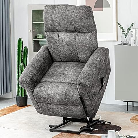 Power Massage Lift Recliner Chair for Elderly, Heavy Duty and Safety Motion Reclining Mechanism Anti skid Fabric Sofa Contempoary Overstuffed Design Cover