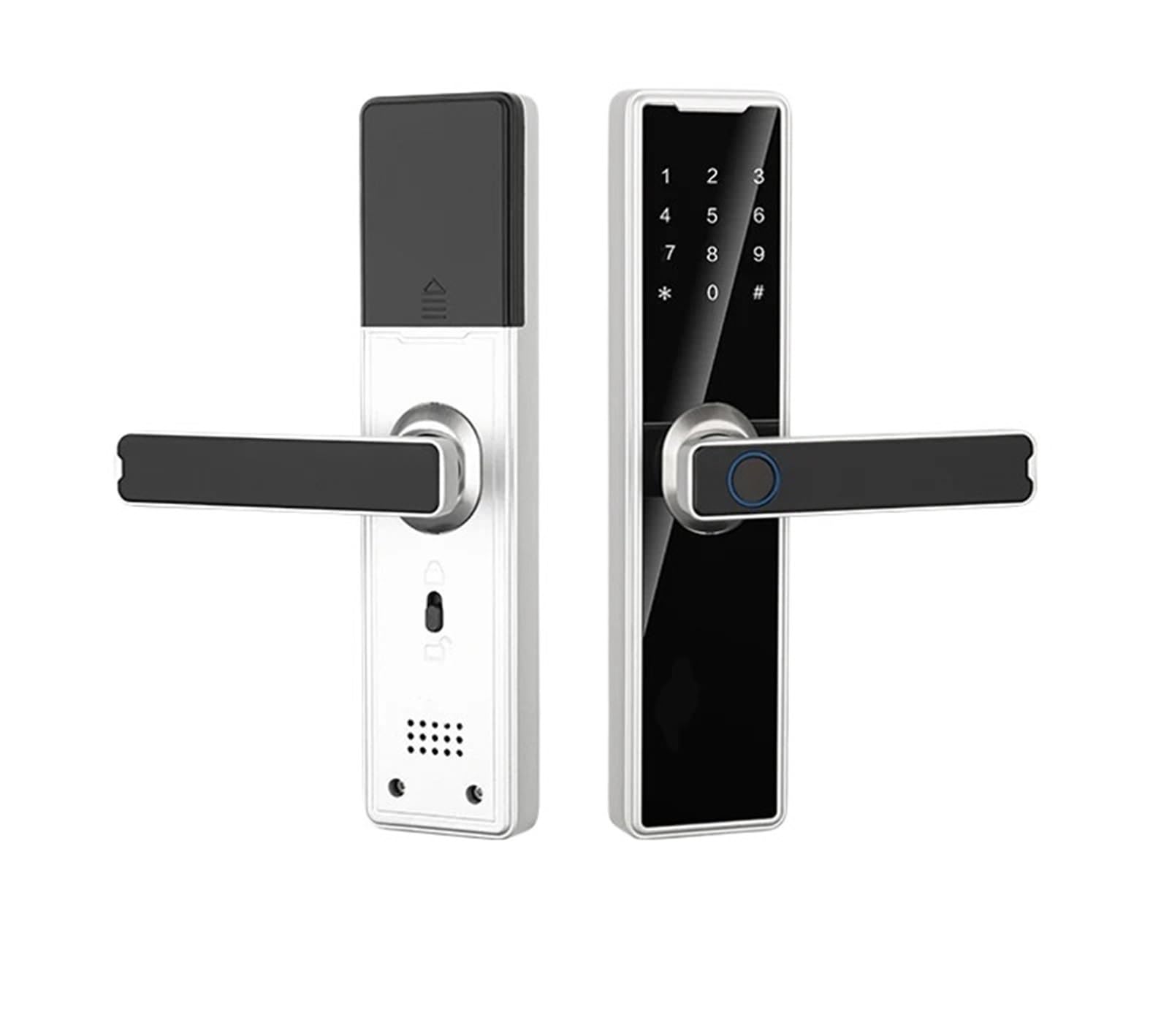 Capacidad de los usuarios del control 150Pcs la vida elegante cerradura puerta huella dactilar diseño libre taladro,Fácil instalación de bricolaje(5572A,Silver Color)
