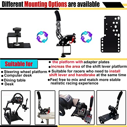 Obokidly Upgrade 2-In-1 Usb Handbrake Support G920 Compatible With Xbox One & Pc For Simracing Game Sim Rig With Clamp And Black Stainless Steel Fixed Plate,Not For G923 (Black) #TOP2