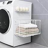 マグネット式 折りたたみ収納バスケット 耐荷重3-5kg ステンレス鋼 折りたたみ式 コンパクトに収納 バスルーム キッチン リビングルームに適しています (小（28×11×11cm）)