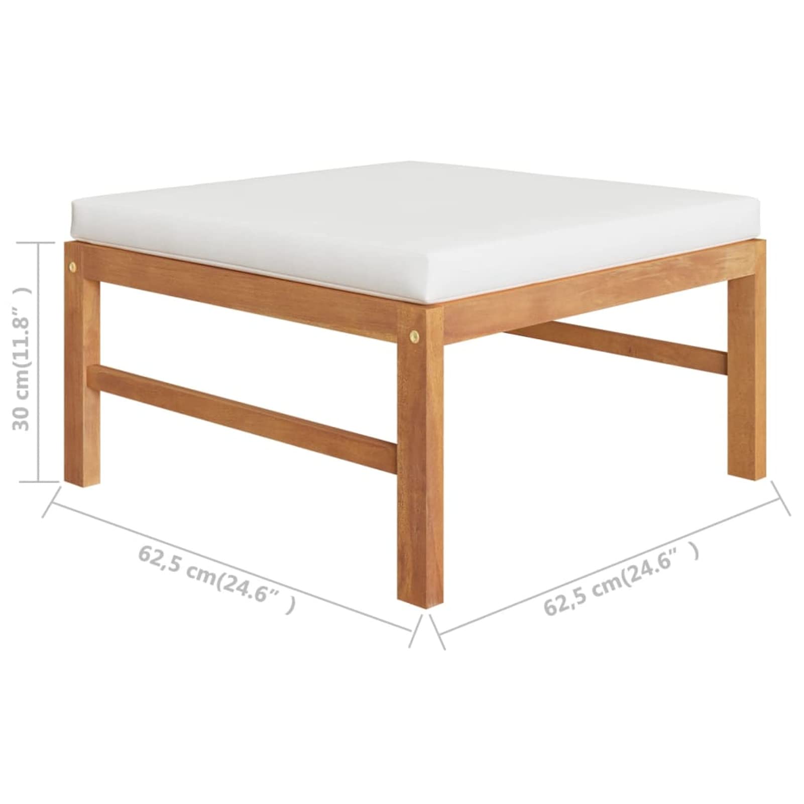 4pz Set Divano Giardino per Esterno, Divano da Esterno, Divano Legno, Salotto da Giardino Esterno, Divanetto da Esterno con Cuscini in Legno Massello di Teak Crema