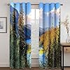 Wycian Curtains Vorhänge Blau Grün Braun 2 Er Polyester Berge, Wald und ...