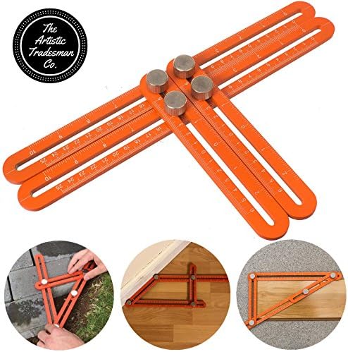 Angler Ruler Template Tool, Universal Angle Measurement Finder, Metal Premium Multi Angulizer for Any Angle, Artistic Tradesman Company