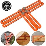 Metal Angleizer Template Tool, Adjustable Easy Angle Ruler Set, Angle Finder - Orange Premium Grade Aluminium Alloy, The Artistic Tradesman Company , Multi Angle Ruler for Any Angle