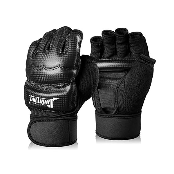 Xinluying Punch Bag Boxing Martial Arts MMA Sparring Grappling Muay Thai Taekwondo Training PU Leather Wrist Wraps Gloves