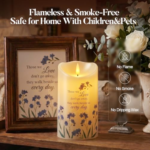 Image of Homemory Memorial Candle Bereavement Sympathy Gifts for Loss of Loved One, Real Wax LED Candle with Remote Memorial Gifts for Loss of Mother Loss of Father in Memory of Loved One Remembrance Gift