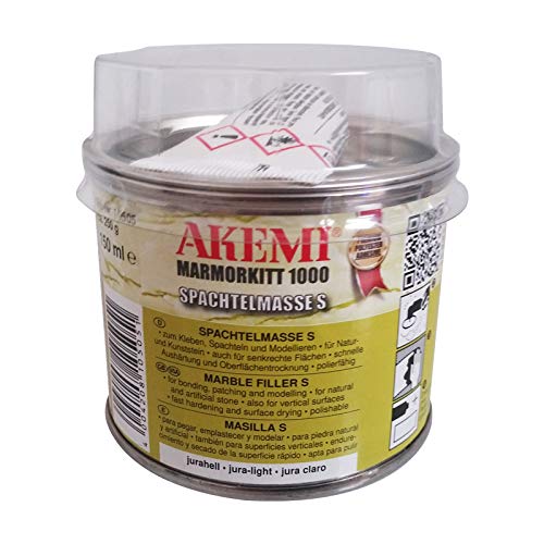 AKEMI Set?: Akemi marbre Mastic 1000 S, jurahell, 150 ml + Diamant ponçage 100 mm, grain Polisseuse, pour coupe à sec