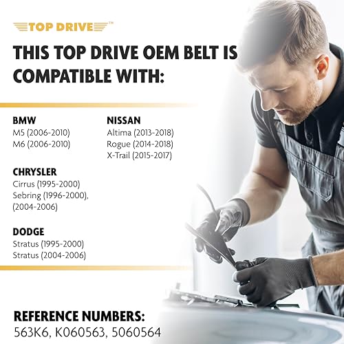Image of Top Drive, 6PK1430, Premium Engine EPDM Serpentine Belt, 56.85 inch Length | 6-Rib, Automotive Replacement Serpentine Belt, Equivalent References K060563 and 5060564