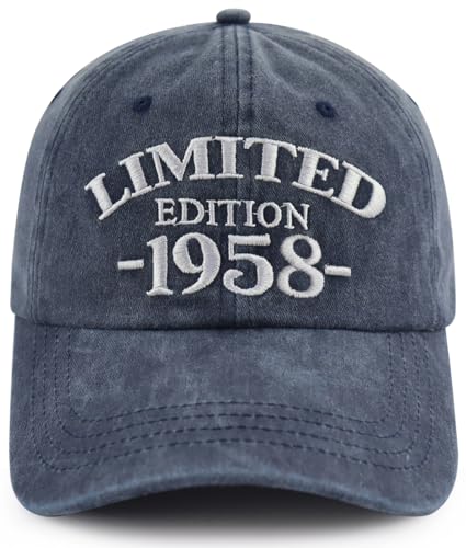 Xullaxth 66. Geburtstag Dekorationen für Damen und Herren, lustig, bestickt, limitierte Auflage 1958, verstellbar, 66 Jahre Geburtstagsgeschenke, Baseballkappe für Ehemann und Ehefrau