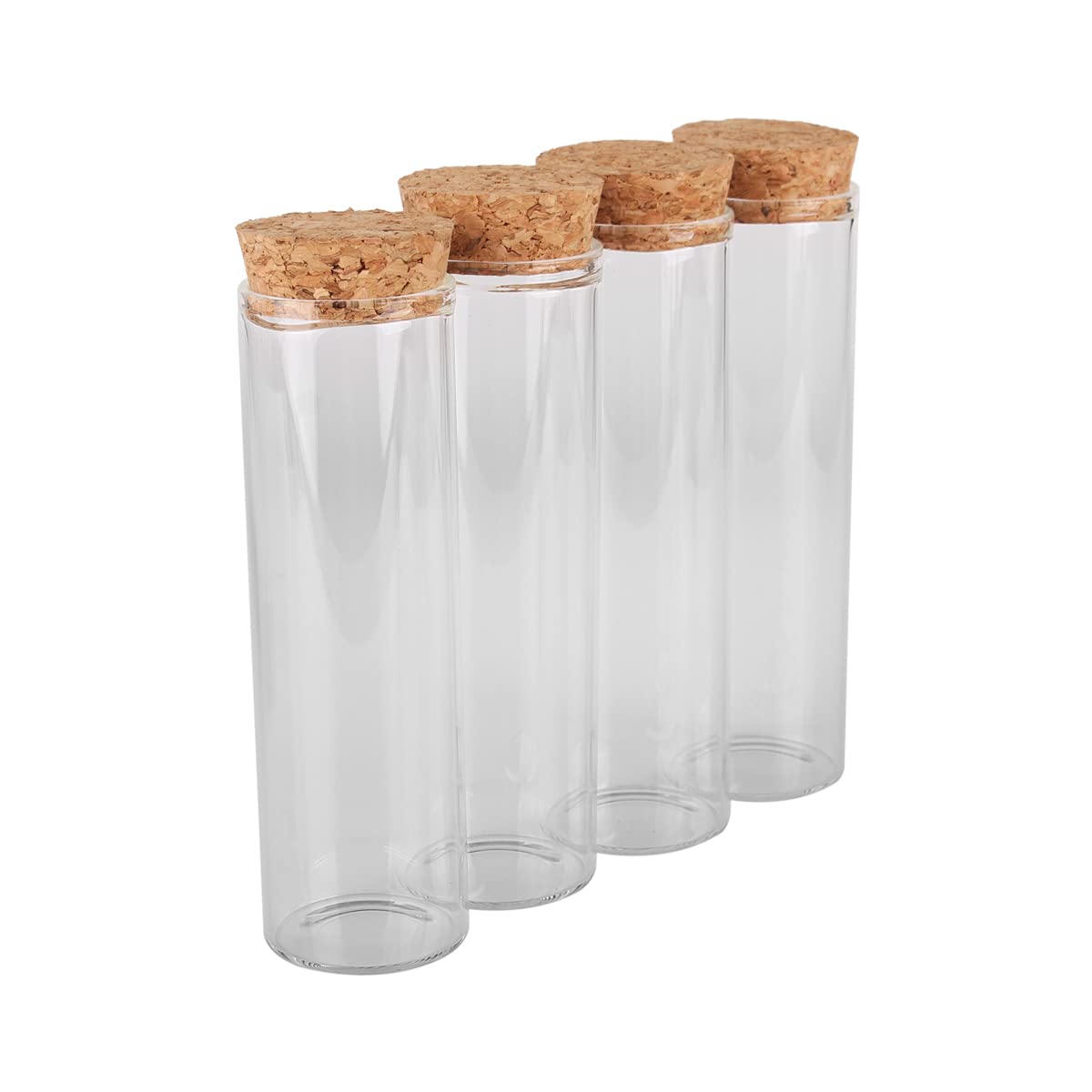 Szklane probówki z pokrywkami, Opakowanie 15 probówek szklanych o pojemności 90 ml i wymiarach 3 uncje, 37 mm x 120 mm, z korkiem, przezroczystych