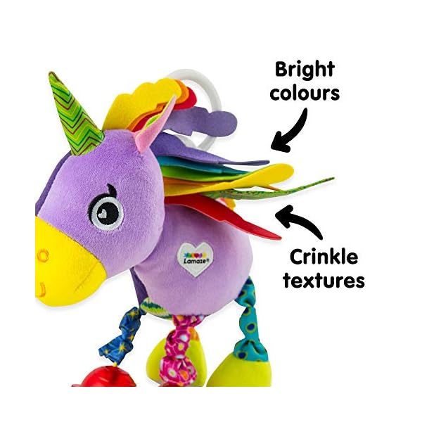 LAMAZE Тilly Twinklewings - Clip on Pram & Pushchair Newborn Baby Toy, Unicorn Toy, Sensory Toy for Babies Boys & Girls… – Bild 4