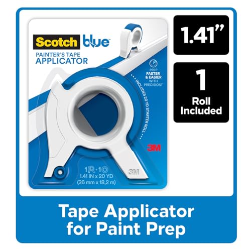 Image of ScotchBlue Painters Tape Applicator, Applies Painter's Tape in One Continuous Strip, Paint Tape Applicator for Trim, Windows and Door Frames, 1.41 Inches x 20 Yards, 2 Pack | Applies Tape in One Continuous Strip, For Trim, Windows and Door Frames