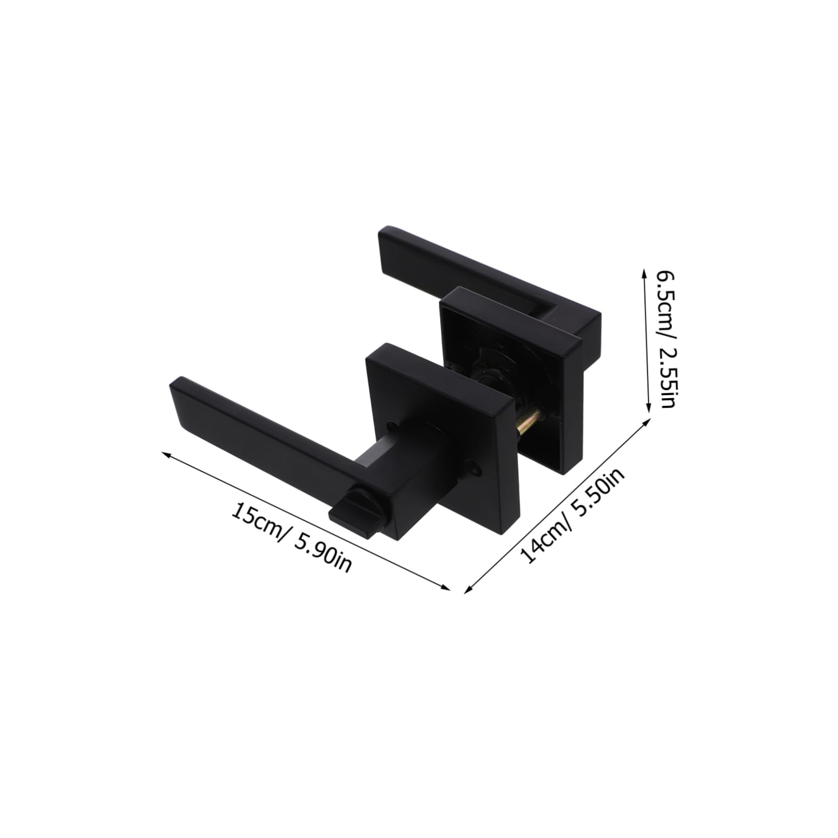 Operitacx Juego de Manijas Seguridad Reforzada y Acabado Mate para Puerta con Cerradura de Aluminio Negro para Puertas Interiores de 30-50mm en Cocinas y Habitaciones